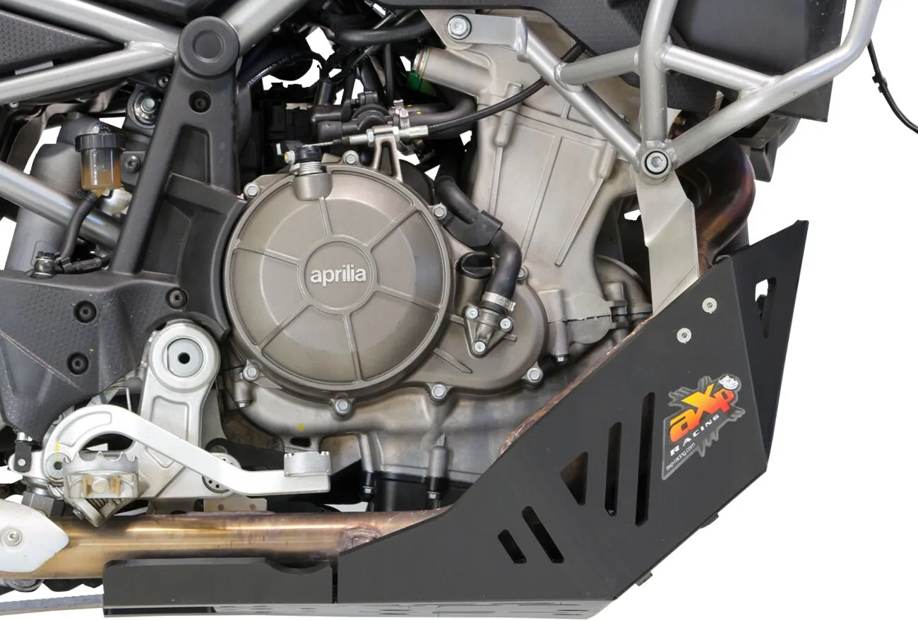 ADV Skid Plate montato su Aprilia Tuareg - vista motore protetto